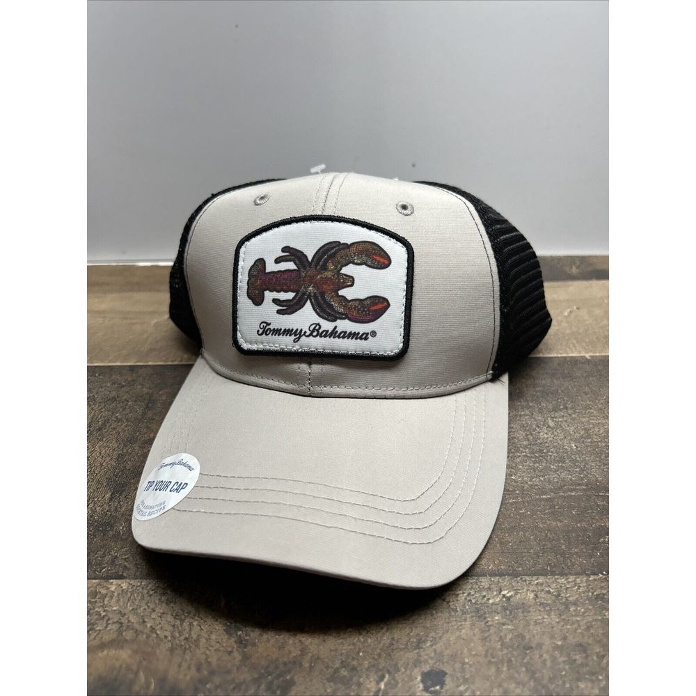 NWT Tommy Bahama Mesh Trucker Hat Adjustable Khaki/Black‎ Golf Outdoors Fishing
